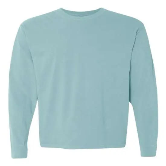 Comfort Colors&reg; Garment-Dyed Heavyweight Crewneck Long Sleeve T-Shirt Chalky mint {1}