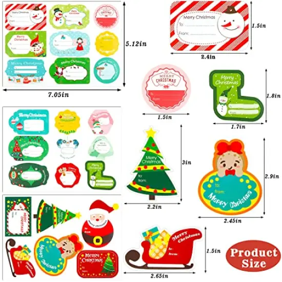 528 Pieces Christmas Gift Tags Stickers, Self Adhesive Christmas Present Tags Sticker Labels, Name Tags Labels for Christmas Gift Wrapping {6}