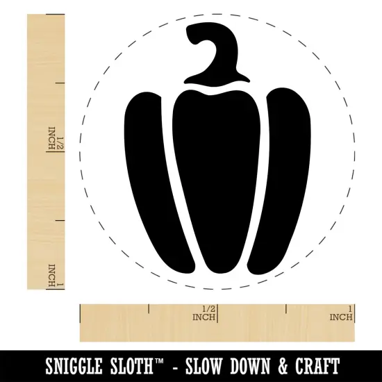 Bell Pepper Garden Vegetable Self-Inking Rubber Stamp Ink Stamper for Stamping Crafting Planners Green {1}
