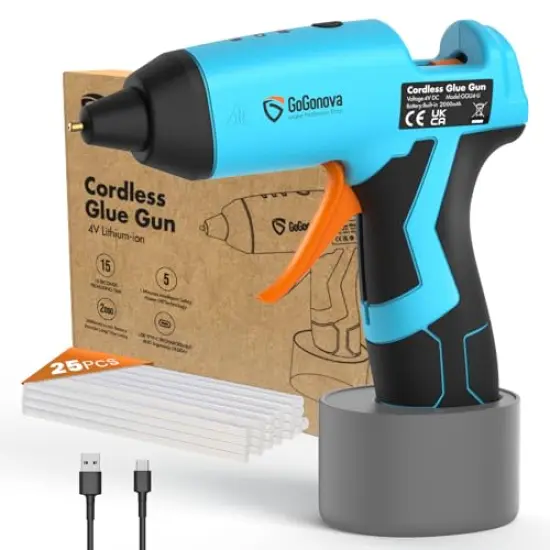 Cordless Hot Glue Gun, 15s Fast Preheating with 2Ah Built-in Battery Hot Melt Glue Gun, Smart Power-Off, Kit with 25 Pcs Premium Mini Glue Sticks and USB-C Charging Port {2}