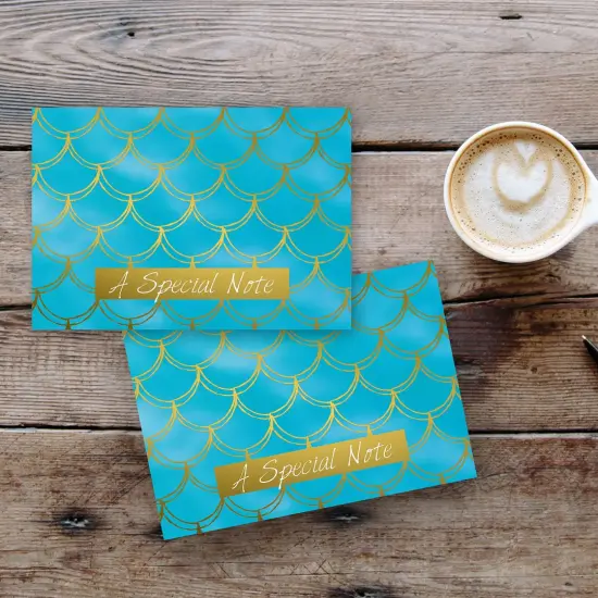 Great Papers! Thank You Note Card and White Envelope, Mermaid with Gold Foil, 4.75" x 3.375"(folded), 50 count {3}