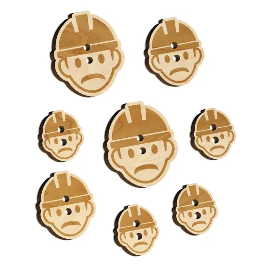 Occupation Construction Worker Builder Man Icon Wood Buttons for Sewing Knitting Crochet DIY Craft {7}