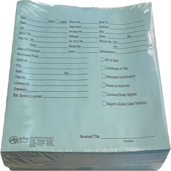 Vehicle Deal Jackets Pre-Printed {2}