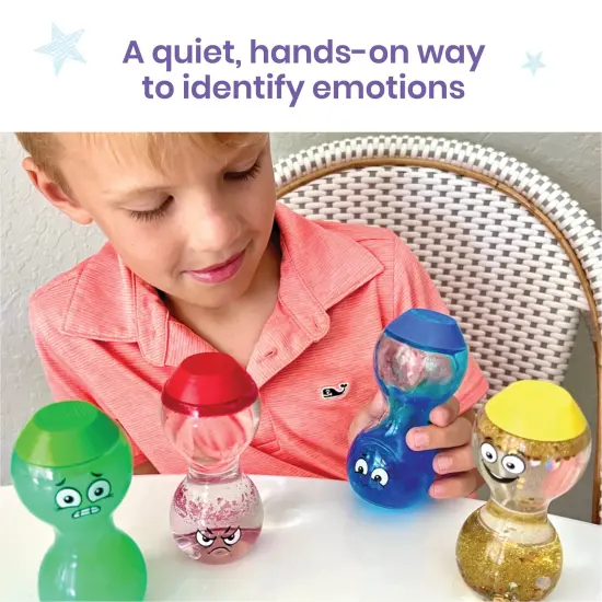 Express Your Feelings Sensory Bottles, Play Therapy Toys, Visual Sensory Toys, Mindfulness for Kids, Comfort Items for Anxiety, Social Emotional Learning, Calm Down Corner Supplies {4}