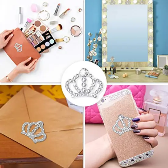 48 Pieces Crystal Rhinestone Crown Embellishments Rhinestone Embellishments Flatback Crystal Accessory for DIY Crafts Jewelry Making Phone Back Shell Wedding Decoration and Present Decoration {5}