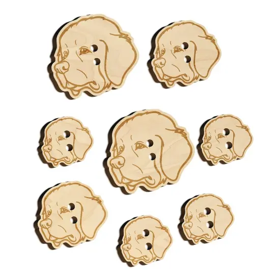 Newfoundland Dog Head Wood Buttons for Sewing Knitting Crochet DIY Craft {7}
