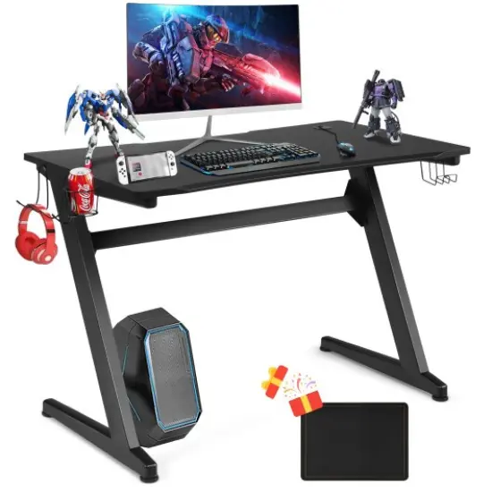 Cup and Headphone Holder Z-shape Frame E-sports Gaming Desk {3}