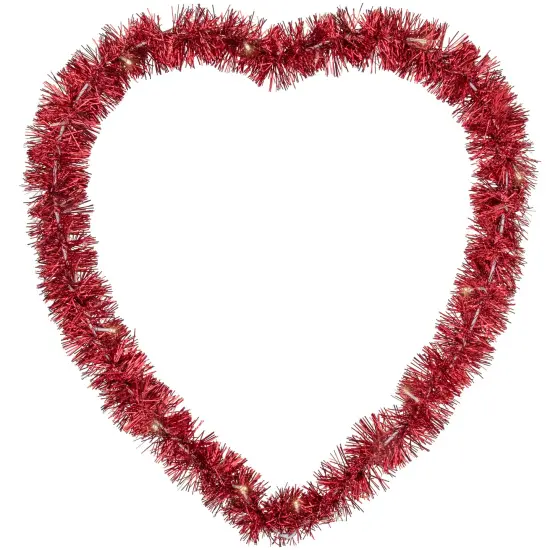 Northlight LED lighted Tinsel Heart Valentine's Day Window Silhouette - 25.25" - Red {4}