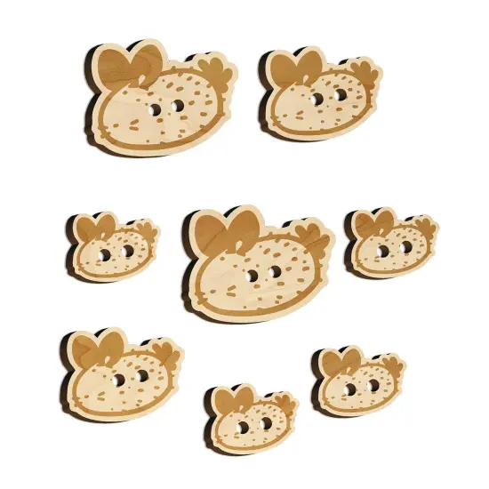 Kawaii Sea Bunny Slug Wood Buttons for Sewing Knitting Crochet DIY Craft {7}