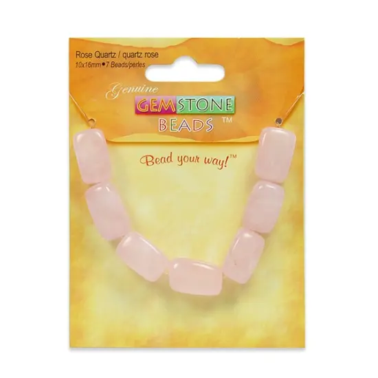 6 Packs of Rose Quartz Nugget Beads Pack of 7 {1}