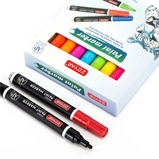 18 Colors, Oil-Based Paint Markers for Rock Painting, Medium Point, Waterproof ink, AP Certified, Great on Mug, Rock, Glass, Canvas, Metal and more (18 Colors) {3}