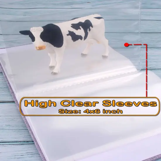 2 Pack 4x6 Black Linen Photo Album with Clear Pages, Front Window for Personalization {5}