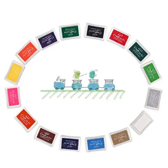 16 Color DIY for Rubber Stamps, Paper, Scrapbooking, Wood Fabric, Best Gift for Kids Finger Ink Pads for Kids Washable Craft Ink Stamp Pads, {6}