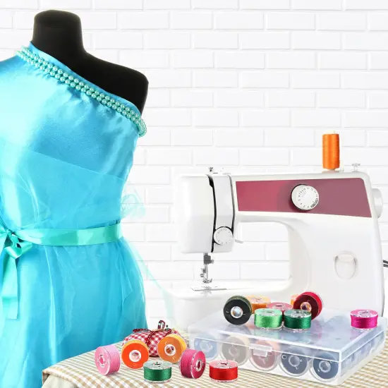 50 Pieces Thread Bobbins with Bobbins Box for Brother Sewing Machine, 50 Assorted Colors {4}