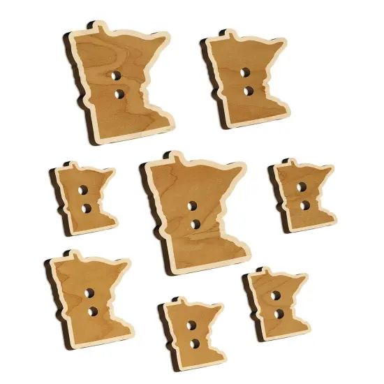 Minnesota State Silhouette Wood Buttons for Sewing Knitting Crochet DIY Craft {7}