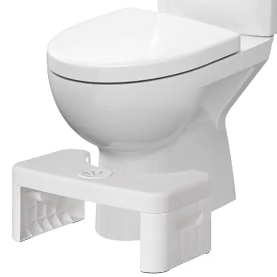 Portable Squatting Bathroom Potty Stool, White Poop Foot Stool, 6.25&rdquo; Toilet Assistance Foldable Step Stool with Freshener Space {1}