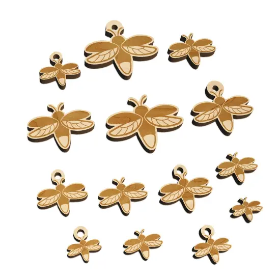 Flying Firefly Lightning Bug Mini Wood Shape Charms Jewelry DIY Craft {7}