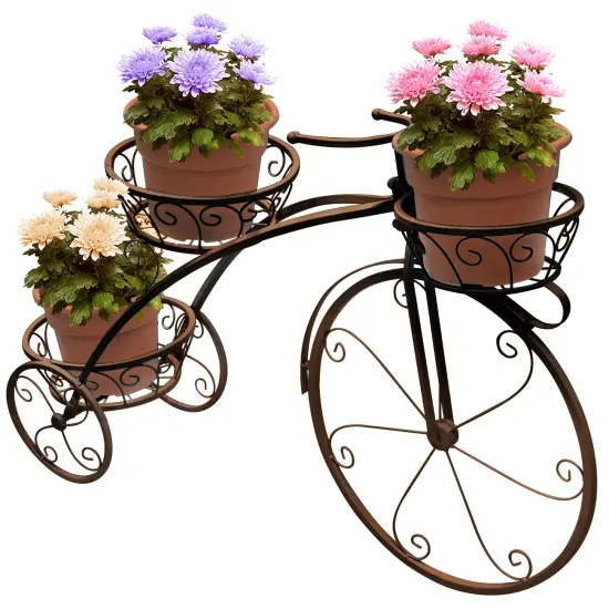 Sorbus Tricycle Plant Stand - Flower Pot Cart Holder - Ideal for Home, Garden, Patio {3}