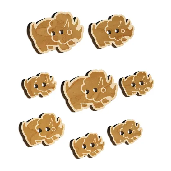 Cute Triceratops Dinosaur Wood Buttons for Sewing Knitting Crochet DIY Craft {7}