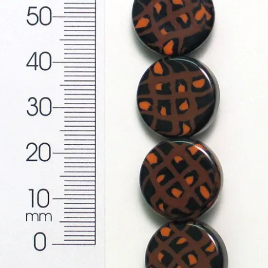 6 Packs of Tribal Print Acrylic Beads 8 Inch Strand {1}