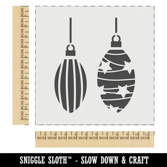 Elongated Holiday Christmas Ornaments Wall Cookie DIY Craft Reusable Stencil {1}