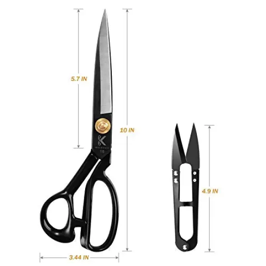 Sewing Scissors, 10 Inch Fabric Dressmaking Scissors Upholstery Office Shears for Tailors Dressmakers, Best for Cutting Fabric Leather Paper Raw Materials Heavy Duty High Carbon Steel(Right-Handed) {5}