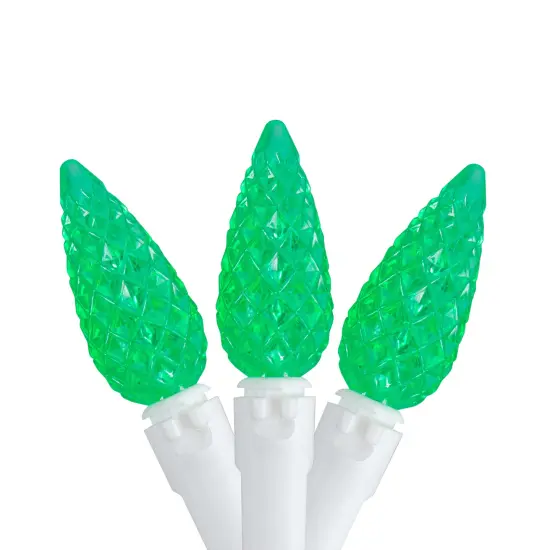 Northlight LED C6 Faceted Christmas Lights - Green - 22.5' White Wire - 70ct {1}