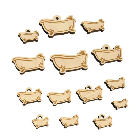 Clawfoot Bathtub for Bathing Mini Wood Shape Charms Jewelry DIY Craft {7}