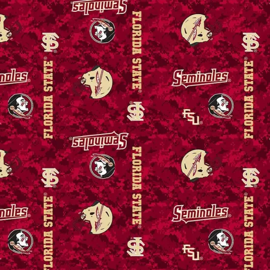 Sykel Enterprises-Florida State University Fleece Fabric-FSU Seminoles Digi Camo Fleece Blanket Fabric-Sold by the yard {1}