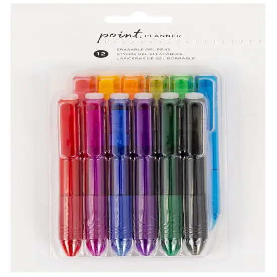 AC Point Planner Erasable Gel Pens 12/Pkg-Assorted Colors {1}