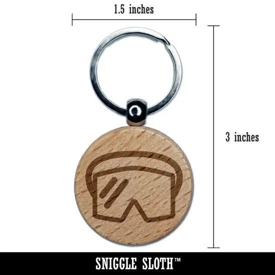 Skiing Mask Engraved Wood Round Keychain Tag Charm {2}