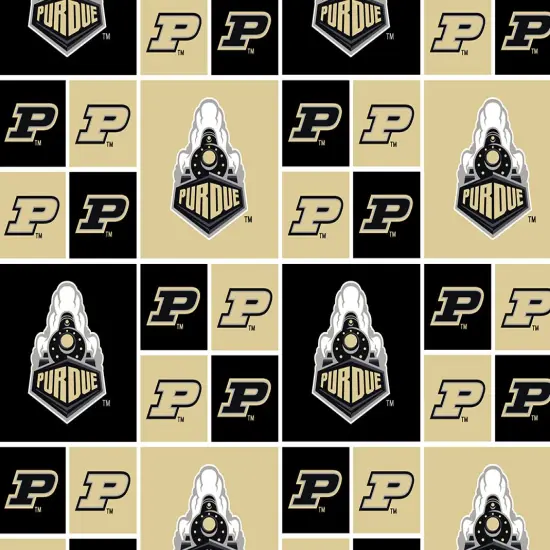Sykel Enterprises-Purdue University Cotton Fabric-Purdue Boilermakers Geometric Cotton Quilting Fabric {1}