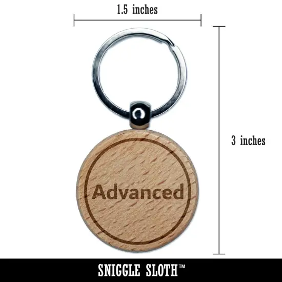 Advanced Difficulty Engraved Wood Round Keychain Tag Charm {2}