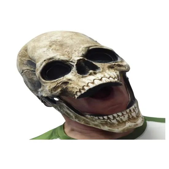 Latex Moving Mouth Skull Adult Costume Mask | One Size {3}