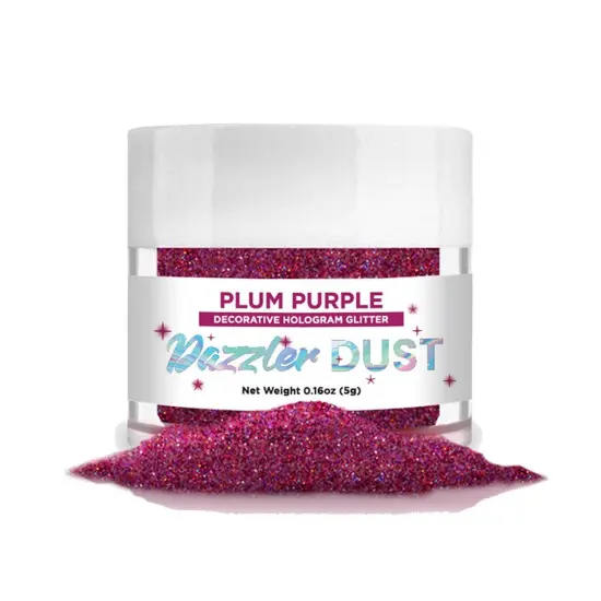 Bakell - Rich Plum Dazzler Dust (5g, 1x Jar) Non-Toxic Decorating Glitter for Arts and Crafts {5}