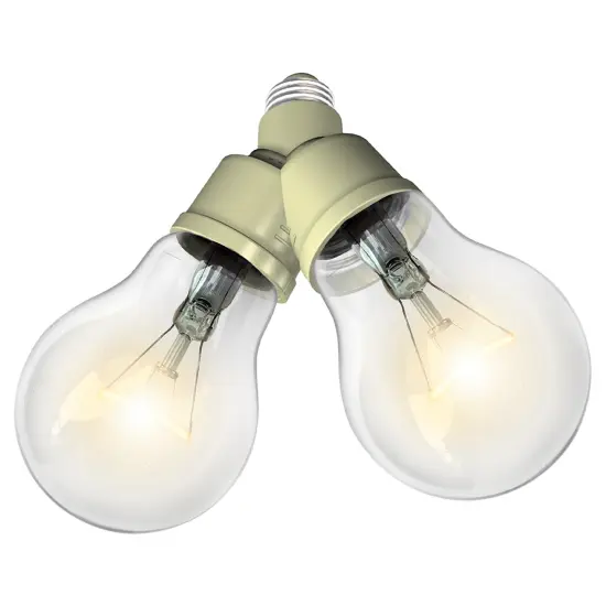 Stanley Twin Socket Adapter - Converts One Bulb Socket into Two White {6}