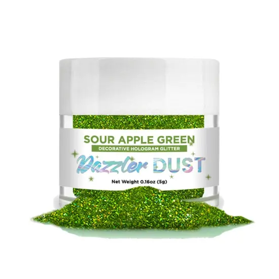 Bakell - Sour Apple Dazzler Dust (5g, 1x Jar) Non-Toxic Decorating Glitter for Arts and Crafts {5}
