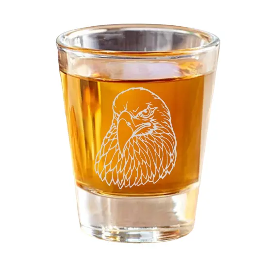 2oz Bald Eagle Detailed Shot glass Eagle Head {1}