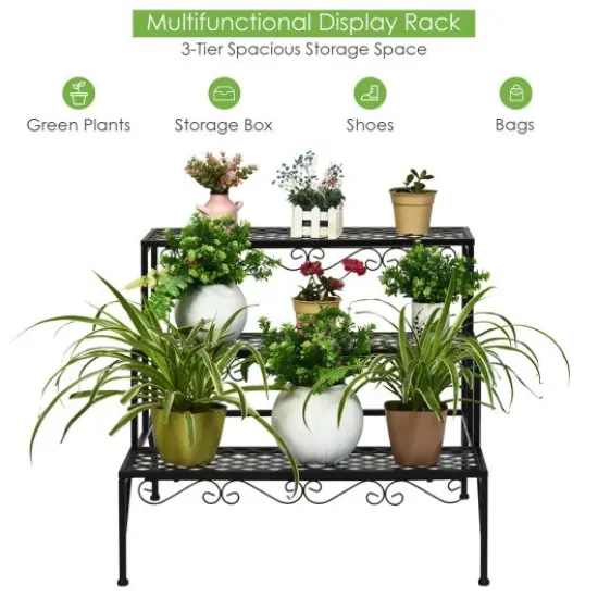 3 Tiers Metal Decorative Plant Stand {3}