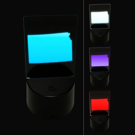 Kansas State Silhouette 3D Illusion LED Night Light Sign Nightstand Desk Lamp {1}