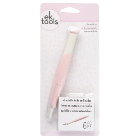 EKT Retractable Knife Pink with set of 6 blades 54000020 By American Crafts {5}