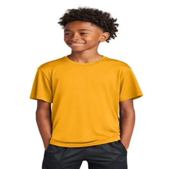 Sport-Tek&reg; Youth Crewneck Short Sleeve PosiCharge Competitor Tee Gold {1}