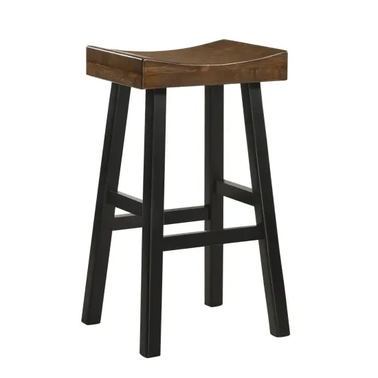 Contemporary Home Living 30" Brown and Black Counter Stool with Saddle Seat {1}