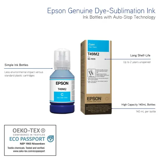 Epson SureColor Ink for Epson F170 & Epson F570 - Cyan {2}