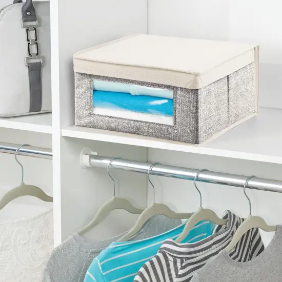 mDesign Medium Fabric Closet Storage Box with Front Window/Lid {2}