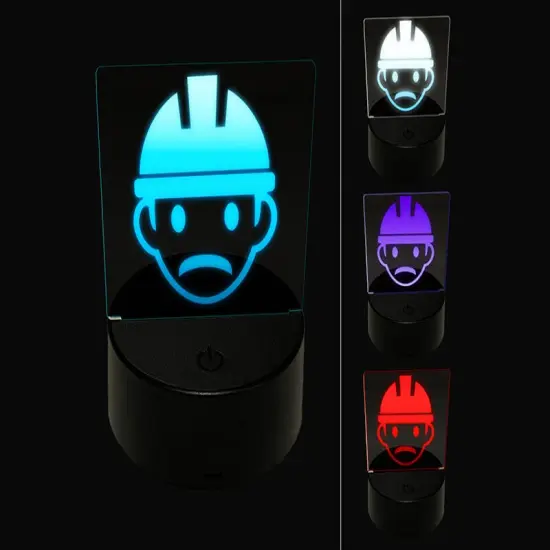 Occupation Construction Worker Builder Man Icon 3D Illusion LED Night Light Sign Nightstand Desk Lamp {1}