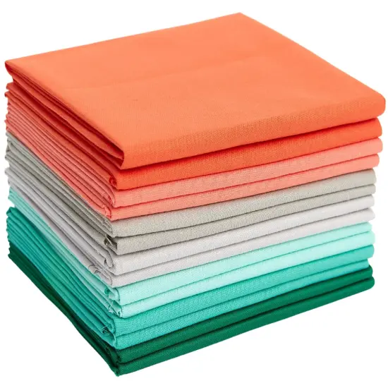 Christmas Fat Quarter Bundle -100% Cotton | Pure Solids | Pine Xmasl Mix Christmas Colors | Quilting & Crafting Soft Fabric | Special Gift {5}