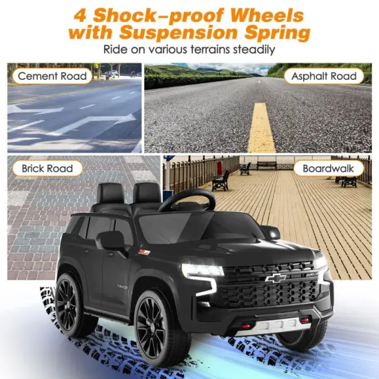 Electric Kids Ride-On Car with Remote Control and Music Player Black {6}