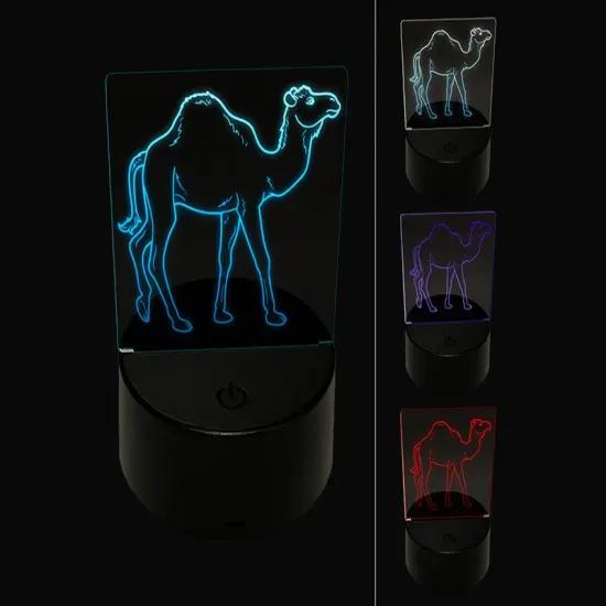 Dromedary Camel 3D Illusion LED Night Light Sign Nightstand Desk Lamp {1}