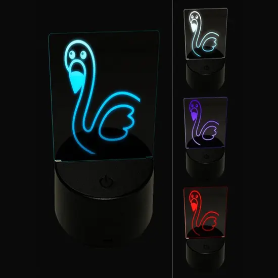 Peeking Flamingo 3D Illusion LED Night Light Sign Nightstand Desk Lamp {1}
